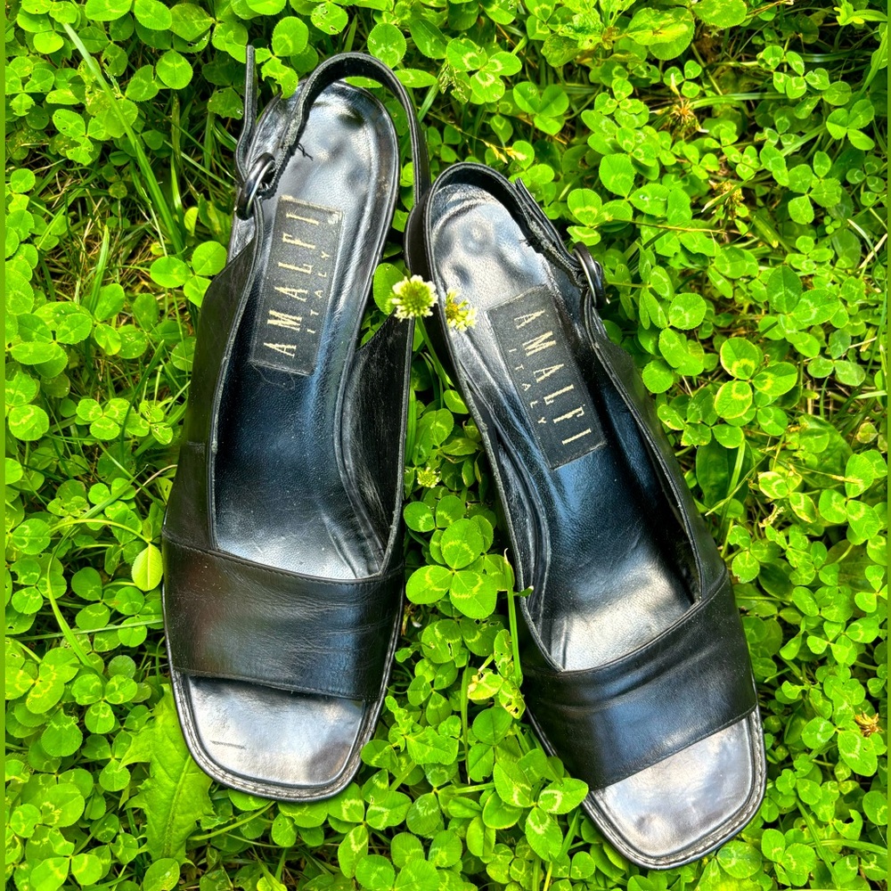 Retro Amalfi Italy Square Toe Sling Back Sandals